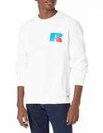 Bluzy męskie - Russell Athletic Męska bluza polarowa Dri-Power, Biały - Logo Eagle R, XXL - miniaturka - grafika 1