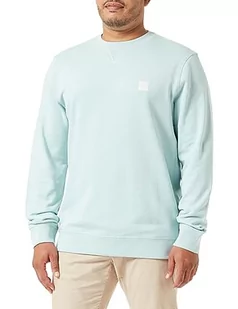 BOSS Męska bluza Westart Relaxed-Fit z bawełny z naszywką z logo, Light/Pastel Green335, 3XL - Bluzy męskie - miniaturka - grafika 1
