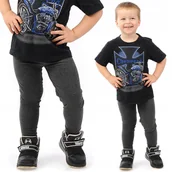 Legginsy - Getry chłopięce Długie legginsy Spodnie Grafitowe 98 - miniaturka - grafika 1