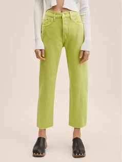 Spodnie damskie - Mango Jeansy Havana 27015763 Zielony Straight Fit - grafika 1