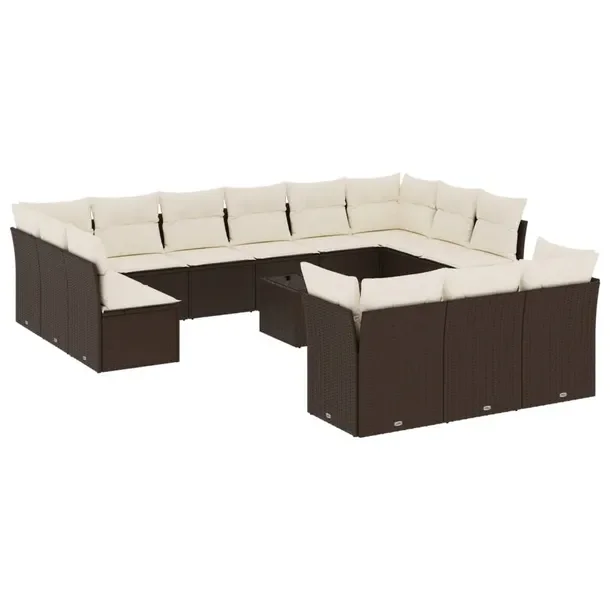 Zestaw mebli ogrodowych brązowy z rattanem PE, wymiary: 62x62x69 cm, 55x62