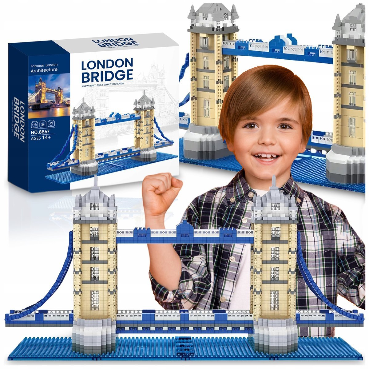 MOST LONDYŃSKI KLOCKI KONSTRUKCYJNE LONDON BRIDGE ZESTAW 1310 ELEMENTÓW XL