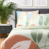 Pościel - Pościel NIRMA z mikrofibry w liście 200x220 cm - miniaturka - grafika 1