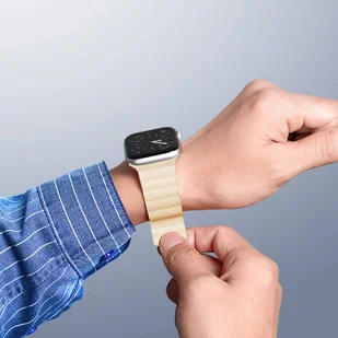 Dux Ducis Magnetic Strap pasek do Watch 7 / 6 / 5 / 4 / 3 / 2 / SE (41 / 40 / 38mm) magnetyczna opaska beżowy (Chain Version) - Etui i futerały do telefonów - miniaturka - grafika 4
