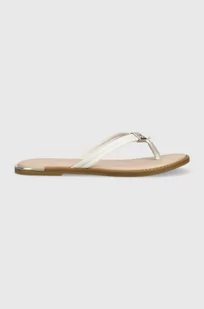 Tommy Hilfiger japonki skórzane TH ELEVATED THONG damskie kolor biały na płaskim obcasie FW0FW06998 - Klapki i japonki damskie - miniaturka - grafika 1