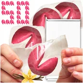 Pieczywo chrupkie - Ciasteczka z Wróżbą Podziękowania Różowe na ŚLUB URODZINY dla Gości 50 szt - miniaturka - grafika 1