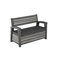 Skrzynie ogrodowe - Curver Decocoat plastikowa ławka ogrodowa/schowek 227 L burzowa szarość - miniaturka - grafika 1