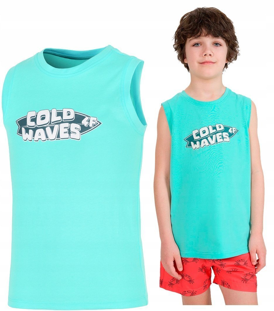 4F CHĹOPIÄCA KOSZULKA BEZRÄKAWNIK BAWEĹNA / rozm 140