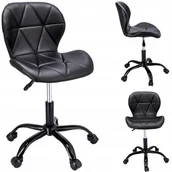 Fotele i krzesła biurowe - Krzesło obrotowe, Endo, ekoskóra, czarne - miniaturka - grafika 1