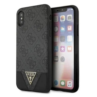 Guess 4G Triangle Collection - Etui iPhone Xs / X szary - Etui i futerały do telefonów - miniaturka - grafika 1