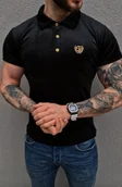 Koszulki męskie - KOSZULKA POLO WELUROWA MĘSKA czarna Furia - miniaturka - grafika 1