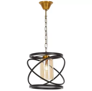 LAMPA WISZĄCA LOFT CZARNO-MOSIĘŻNA MOZA W1 - Lampy sufitowe - miniaturka - grafika 1