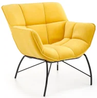 Fotele - Nowoczesny żółty fotel wypoczynkowy B6-L60 - miniaturka - grafika 1