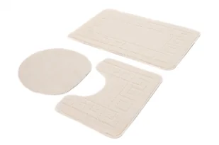 Kremowy antypoślizgowy komplet dywaników łazienkowych D1-R48 - Dywaniki łazienkowe Kremowy antypoślizgowy komplet dywaników łazienkowych D1-R48 - Dywaniki łazienkowe - miniaturka - grafika 1