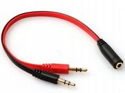 Kable komputerowe i do monitorów - Kabel Adapter Audio minijack 3,5mm 2xM na 1xF - miniaturka - grafika 1