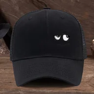 Czapki dla dzieci - TEMU baseballowa unisex MAKEFGE z twardym pokrywą i siatką - stylowa czapka chroniąca przed słońcem dla mężczyzn, kobiet i nastolatków - czarna z - miniaturka - grafika 1