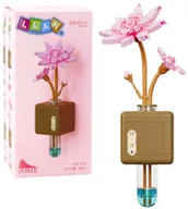 Klocki - Klocki Konstrukcyjne Kwiat Lotosu Różowy W Fiolce 376 el. LEAN Toys - miniaturka - grafika 1