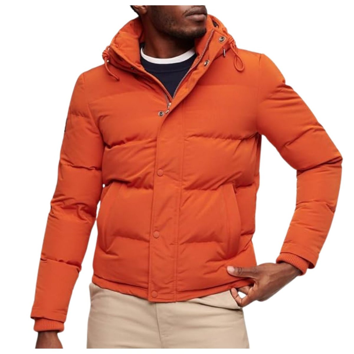 Kurtka męska Superdry Everest pomarańczowa ocieplana pikowana z kapturem-S