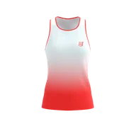 Koszulki sportowe damskie - COMPRESSPORT Koszulka biegowa damska PERFORMANCE SINGLET fluo red/white - miniaturka - grafika 1