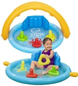 Baseny ogrodowe - Basenik dla niemowląt 4w1 Brodzik Dmuchany Wodny Plac Zabaw Z DASZKIEM - miniaturka - grafika 1