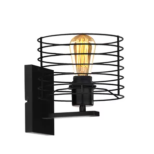Czarny kinkiet do sypialni w stylu industrialnym AROLA LOFT bialy, czarny - Lampy ścienne - miniaturka - grafika 1
