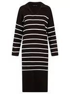 Sukienki - APART Fashion Damska sukienka maxi z miękkiej dzianiny, czarno-biała, 40 EU, czarny i biały, 40 - miniaturka - grafika 1