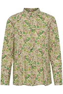 Koszule damskie - Part Two Sabella Regular fit Długi rękaw Koszula damska, Nadruk zielonego kwiatu, 40 - miniaturka - grafika 1