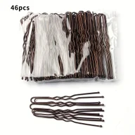 Ozdoby do włosów - TEMU 46/96 szt. Zestaw Spinek do Włosów w Kształcie U, 1 Opakowanie, Idealne do Koków Damskich, Spinki do Włosów z Fali Stopowej, Proste Metalowe - miniaturka - grafika 1