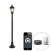 Lampy ogrodowe - QAZQA Inteligentna latarnia czarna 122 cm z Wi-Fi ST64 - New Haven - miniaturka - grafika 1