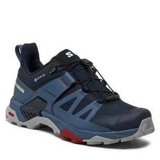 Buty trekkingowe męskie - Trekkingi Salomon X Ultra 4 Gore-Tex L47376500 Carbon / Bering Sea / Pearl Blue - grafika 1