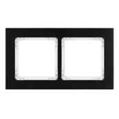 Klawisze i ramki - Karlik Ramka podwójna Deco metal - czarny szczotkowany,biały - miniaturka - grafika 1