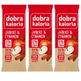 Dobra Kaloria Baton owocowy jabłko i cynamon Zestaw 3 x 35 g - Batoniki - miniaturka - grafika 1