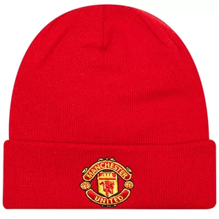 Czapki męskie - New Era Core Cuff Beanie Manchester United FC Hat 11213213, Mężczyzna, Czapka, Czerwony - grafika 1