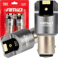 Żarówki samochodowe - AMiO Żarówki led canbus seria pro bay15d p21/5w 4x3030 smd białe 12v 24v amio-03585 - miniaturka - grafika 1