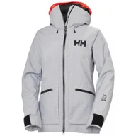 Kurtki narciarskie - Helly Hansen Powderqueen 3.0, kurtka narciarska, damskie, jasnoszary - miniaturka - grafika 1