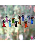 Ozdoby bożonarodzeniowe - Kolorowe aniołki zestaw 10 sztuk 6 cm - miniaturka - grafika 1