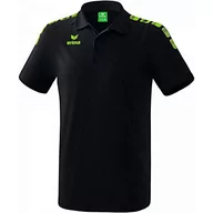 Koszulki męskie - Erima męska koszulka polo dla dzieci Essential 5-c Black/Green Gecko Size: 128 2111908 - miniaturka - grafika 1