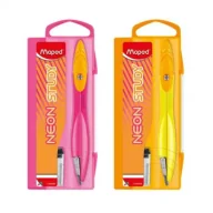 Przybory szkolne - Cyrkiel Study Neon z wkładami graf mix MAPED - miniaturka - grafika 1