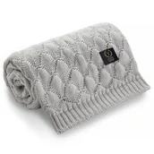 Koce i narzuty dla dzieci - Yosoy Kocyk ażurowy Shells Szary - miniaturka - grafika 1