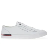Trampki męskie - Buty Tommy Hilfiger Corporate Vulc Leather FM0FM04953-YBS - biała - miniaturka - grafika 1