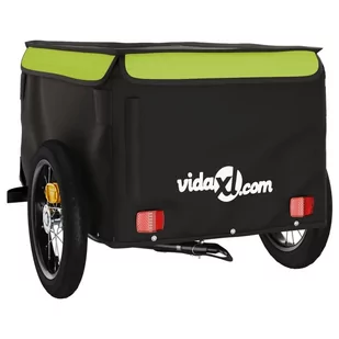 Przyczepka rowerowa, czarno-zielona, 30 kg, żelazo Lumarko! - Przyczepki rowerowe - miniaturka - grafika 9