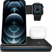 Ładowarki do telefonów - BEZPRZEWODOWA ŁADOWARKA INDUKCYJNA STACJA ŁADUJĄCA 3W1 SMART - miniaturka - grafika 1