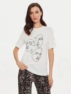 Koszulki i topy damskie - Vila T-Shirt Sybil 14097370 Biały Regular Fit - miniaturka - grafika 1