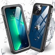 Etui i futerały do telefonów - D-Pro 360° Waterproof Case IP68 etui wodoodporne wodoszczelne do iPhone 13 mini (Black) - miniaturka - grafika 1