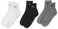 Skarpetki damskie - Puma Skarpety uniseks Short Crew 3 pary, szary/biały/czarny, 42 EU - miniaturka - grafika 1