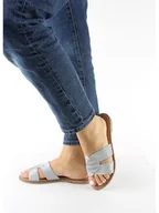 Klapki i japonki damskie - Sixth Sens Klapki w kolorze srebrnym - miniaturka - grafika 1