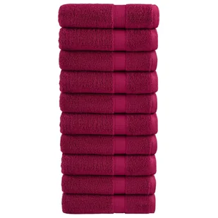vidaXL Ręczniki premium SOLUND, 10 szt., bordowe, 50x100 cm, 600 g/cm² - Ręczniki - miniaturka - grafika 1