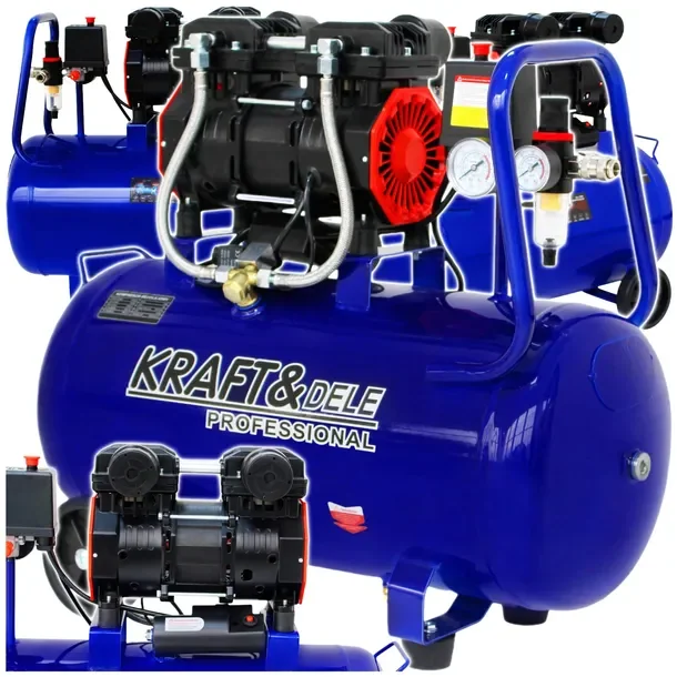 Kompresor Bezolejowy Sprężarka 50l 1500w 290l/min Kraft&dele Solidny Mocny