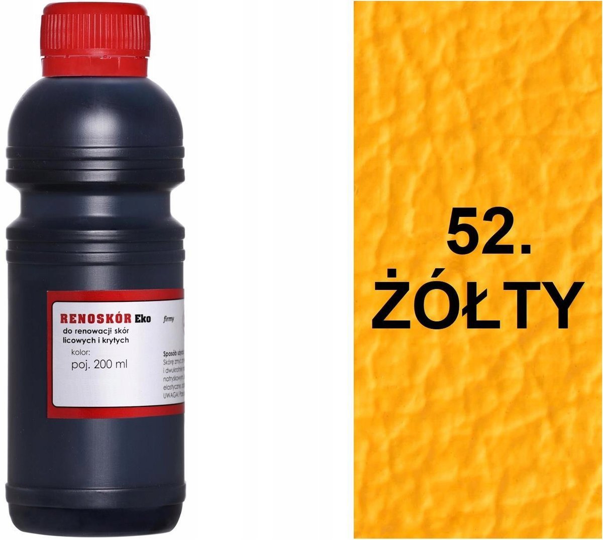 G12-91 ŻÓŁTY 52 RENOSKÓR FARBA DO RENOWACJI SKÓRY LICOWEJ LAKIER WILBRA 200