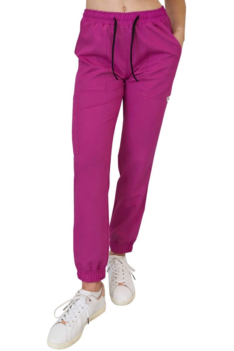 Joggery medyczne purpurowe casual premium roz. S